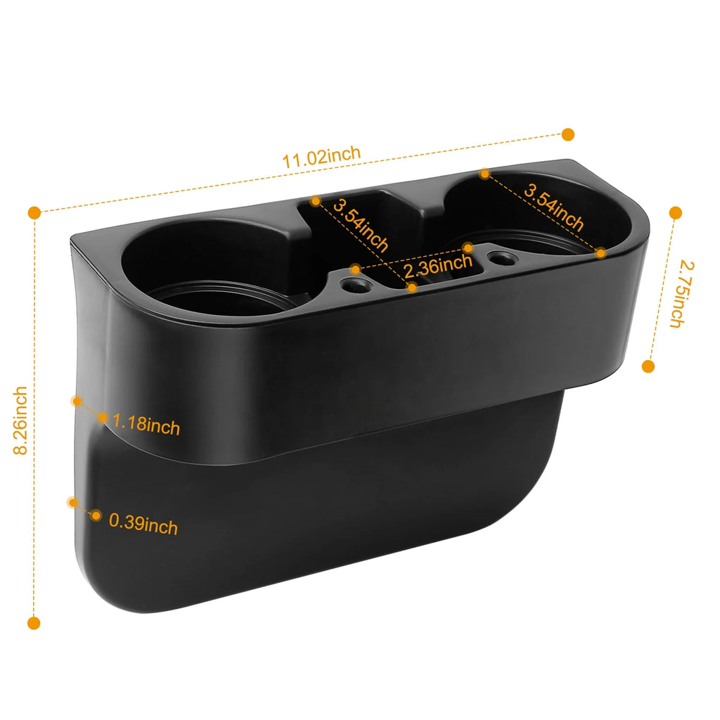Car Seat Gap Organizer – Cup Holder Wedge with Phone Slot