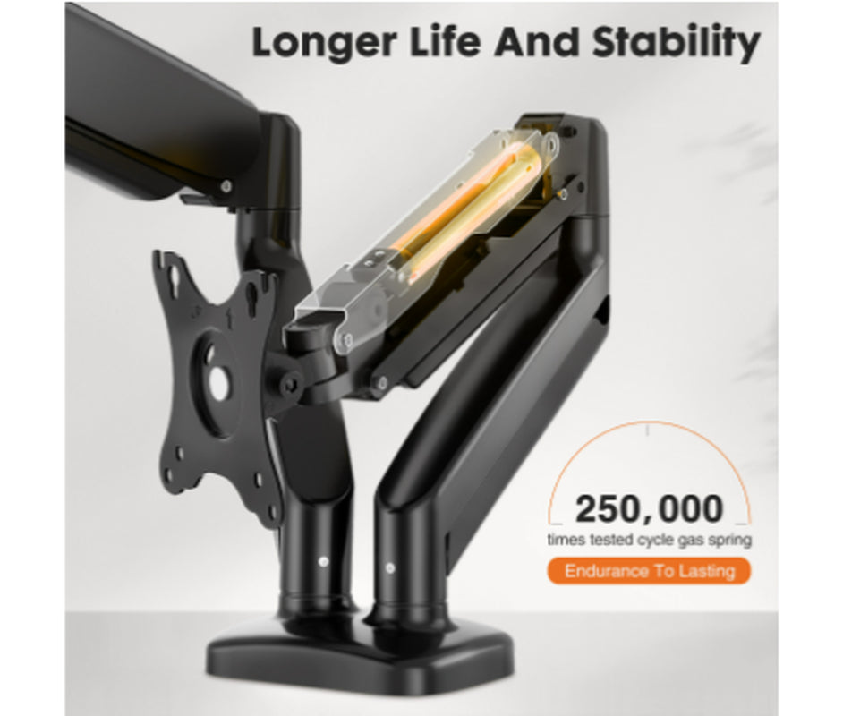 Dual Monitor Arm, Gas Spring Desk Mount for 13-32 in Screens – image 6