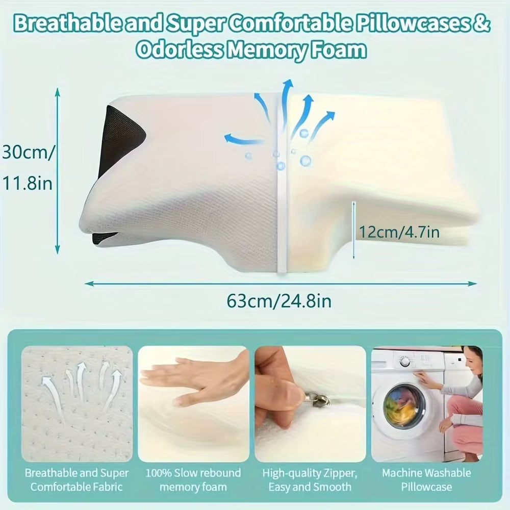 Ergonomic Cotton Snack Pillow - Soft Lightweight Sleep Pillow