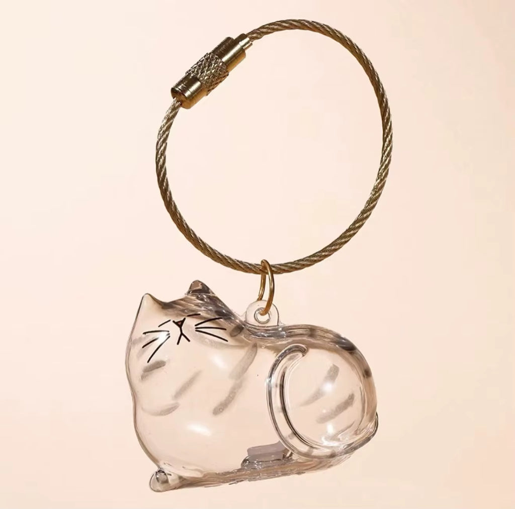 Pet Fur Keepsake Keychain - Clear Memorial Pendant