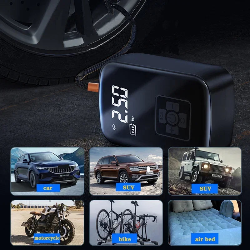 Electric Bike Tire Inflator 150 PSI, Cordless with Digital Gauge – image 3