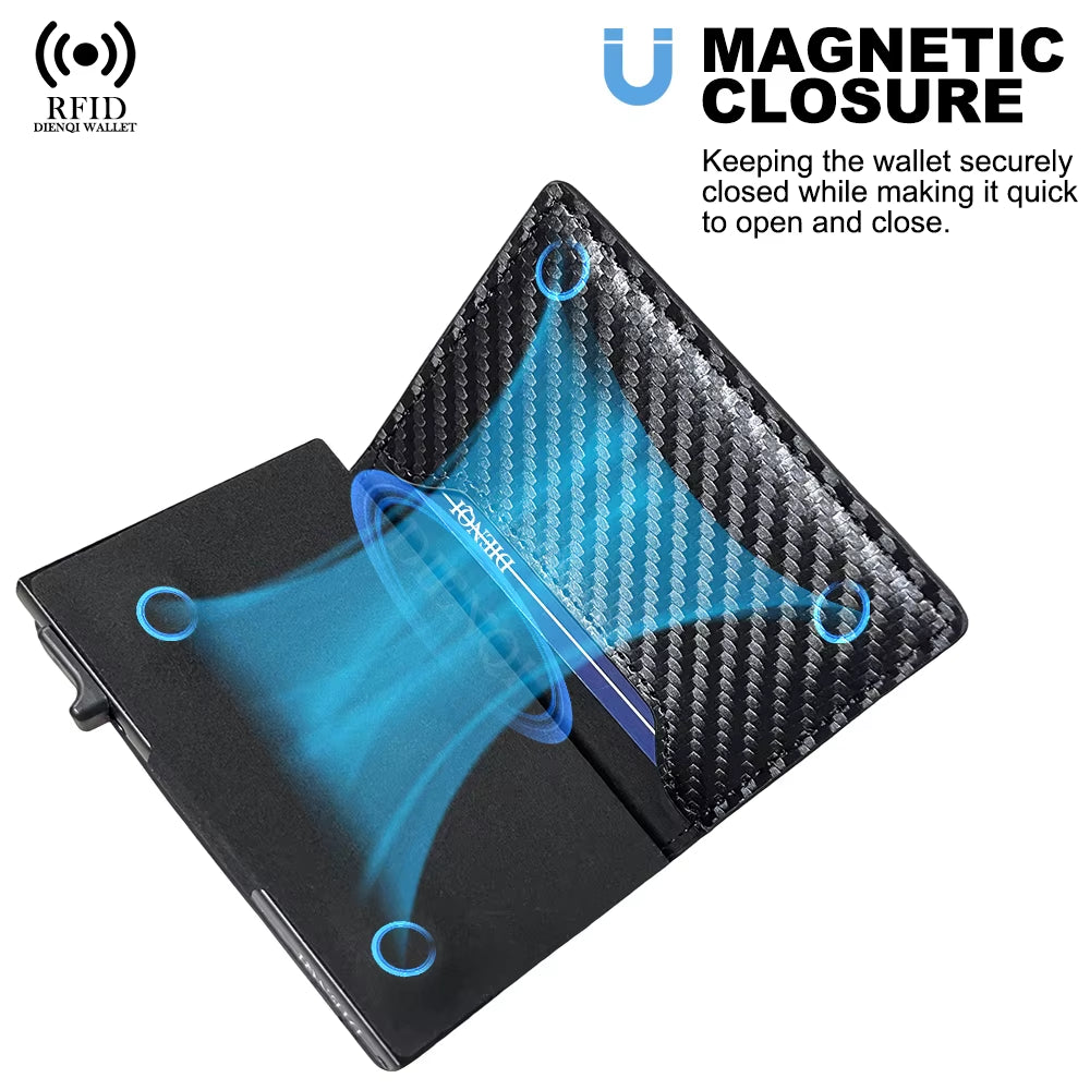 Pop-Up Card Holder Wallet, RFID Blocking Aluminum and Leather – image 6