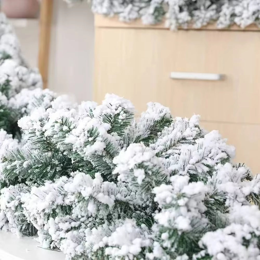 Snow Flocked Christmas Garland 9 Ft Artificial Mantel Garland – image 6
