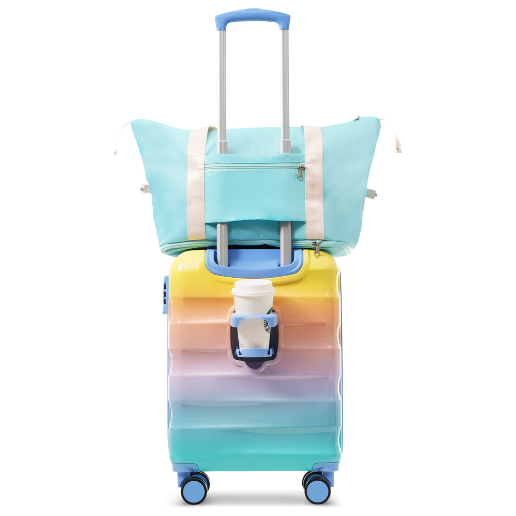 20 in Carry-On Suitcase with Cup Holder and Duffel, 2-Piece Set – image 2