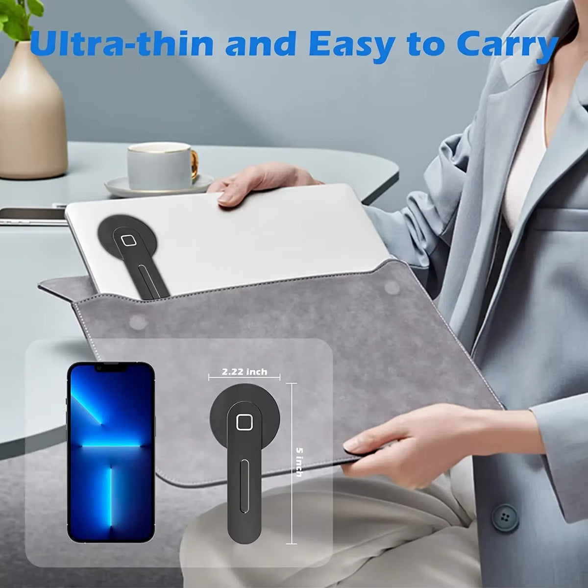 Magnetic Phone Holder for Laptop – Foldable Monitor Side Mount – image 5