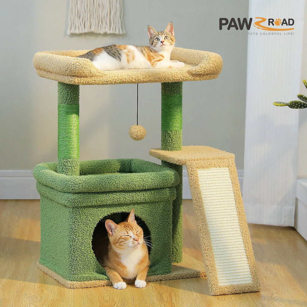 Small Cat Tree with Sisal Scratching Post and Wide Top Perch – image 5
