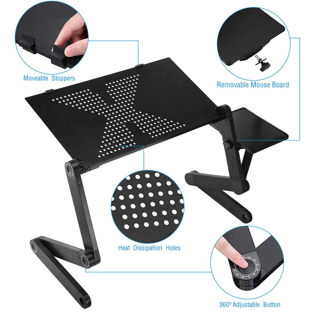 Foldable Laptop Table with Mouse Board, Aluminum – image 5