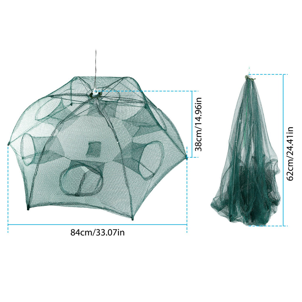 Foldable Fishing Bait Trap Net with 6 Entrances – image 7