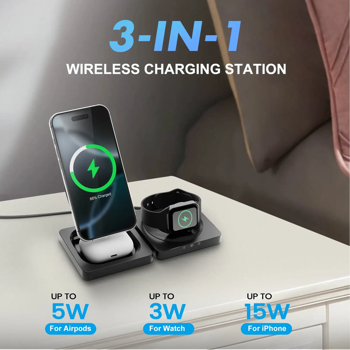 Magnetic Wireless Charger Stand 3-in-1, Foldable Charging Station – image 4