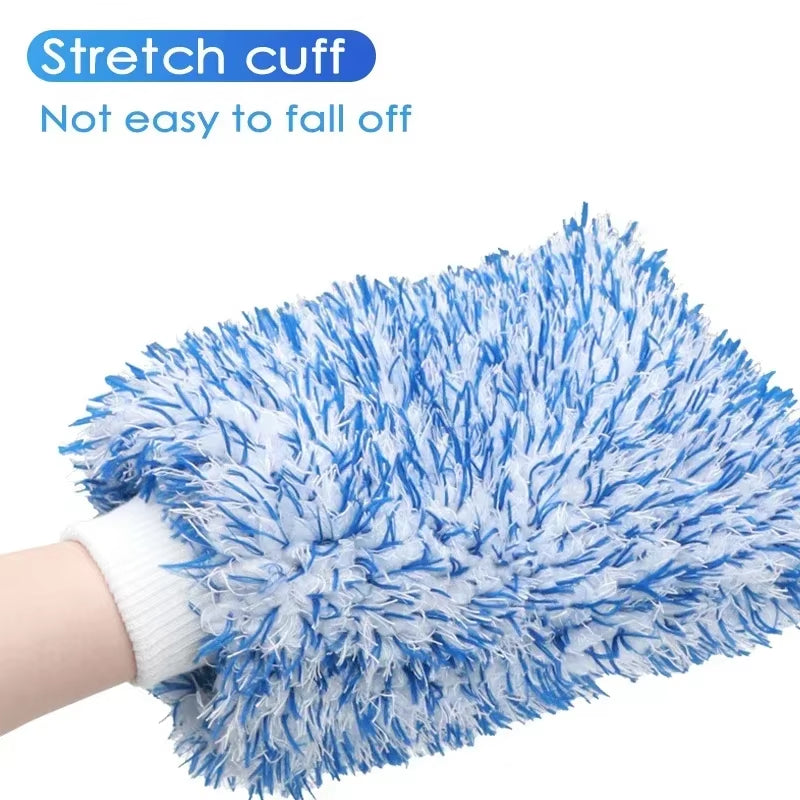 Plush Microfiber Car Wash Mitt - Thick Scratch-Free Wash Glove – image 7