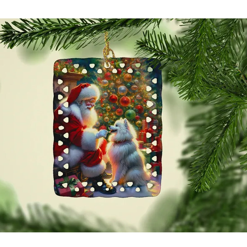 Porcelain Santa and Dog Christmas Tree Ornaments – image 2