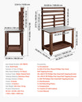 Rolling Potting Bench with 45 x 26 in Stainless Steel Top and Shelves