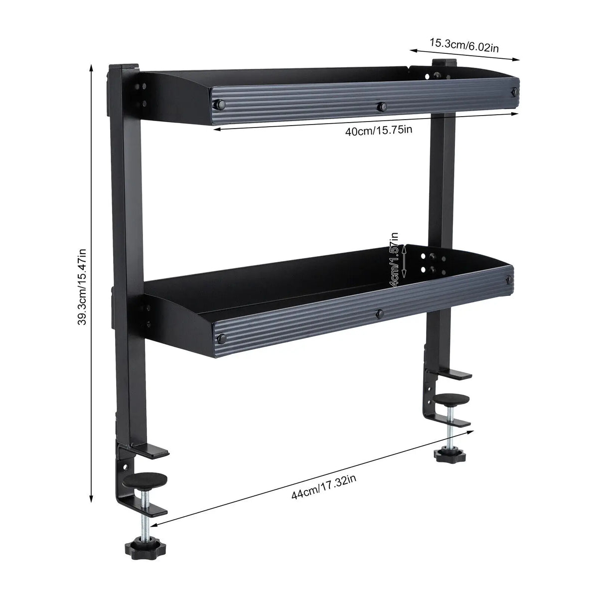Clamp-On 2-Tier Desk Shelf, Mounts Above or Under Desk, No Drill – image 4