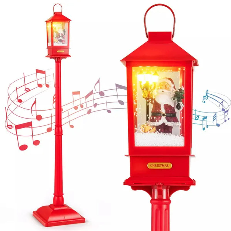 Christmas Street Lamp Decoration 61 in with Musical Snow Globe Lantern – image 2