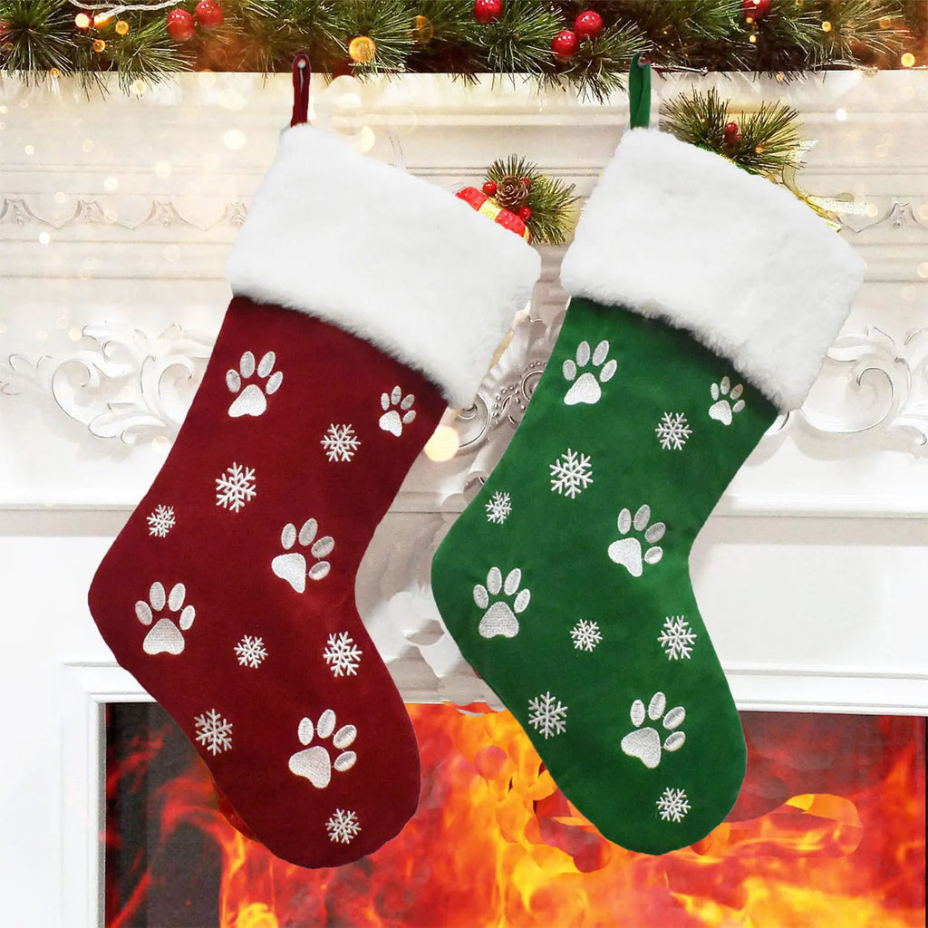 Felt Christmas Stocking - Plush Hanging Gift & Candy Bag – image 4