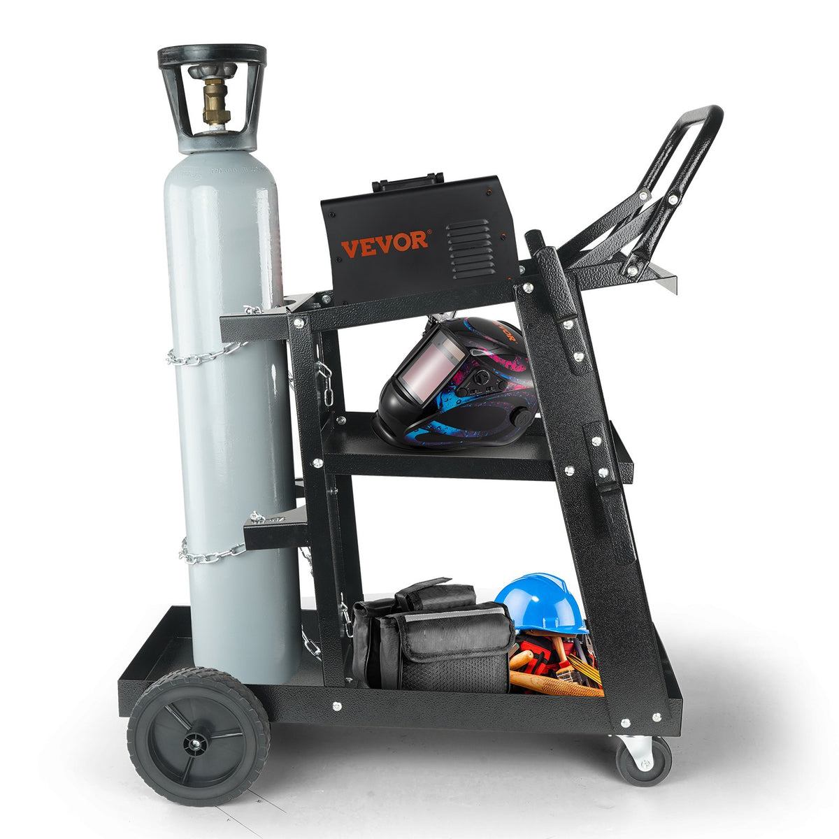 Welding Cart 3-Tier Heavy Duty, 400 lb Capacity, Swivel Wheels