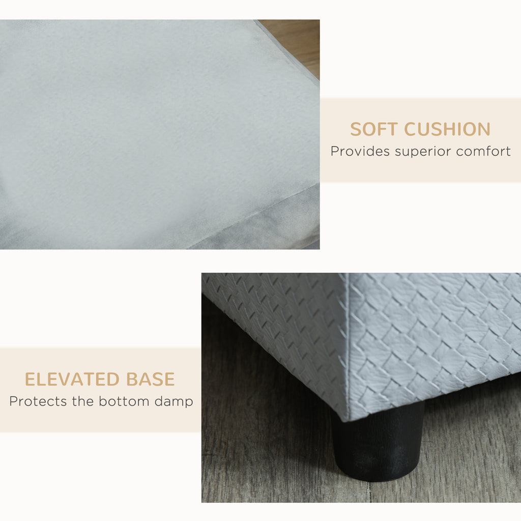 Dog Couch with Hidden Storage, Small Dog Sofa Bed with Foam, Gray – image 7