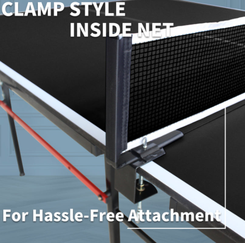 8 Ft Mid-Size Foldable Ping Pong Table Set With Paddles, Black – image 2