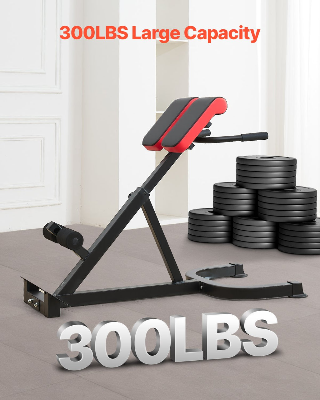 Adjustable Roman Chair Hyperextension Bench, 300 lb Capacity – image 3