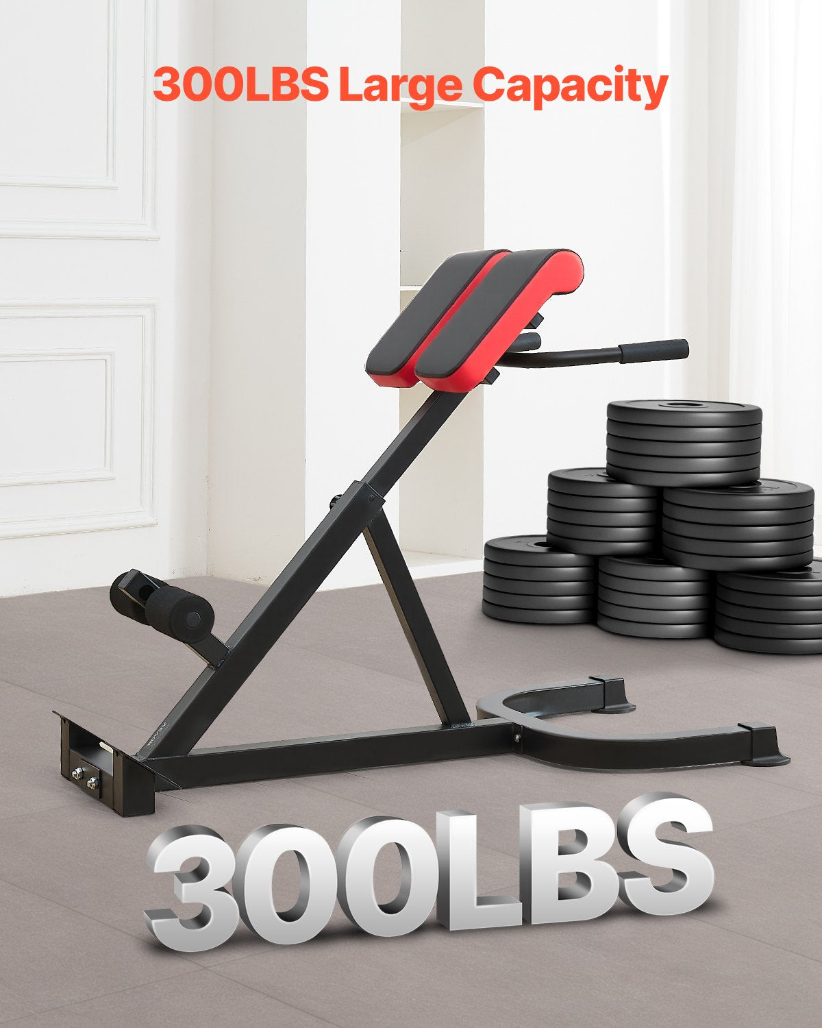 Adjustable Roman Chair Hyperextension Bench, 300 lb Capacity – image 3