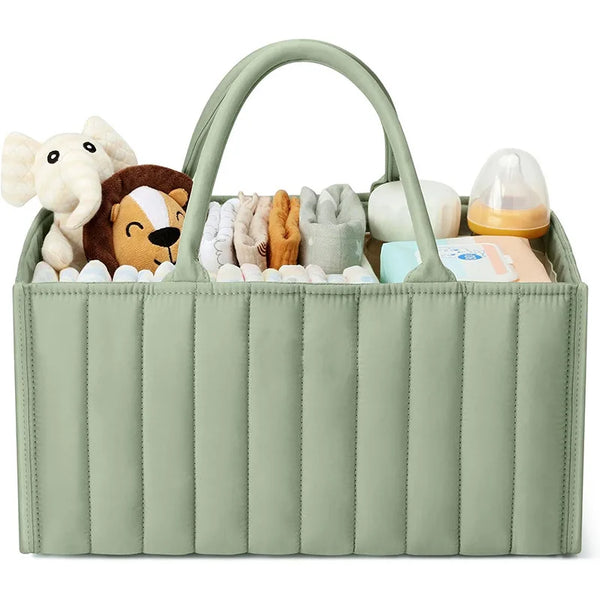Light Green Diaper Caddy Tote for Changing Table and Car – image 1
