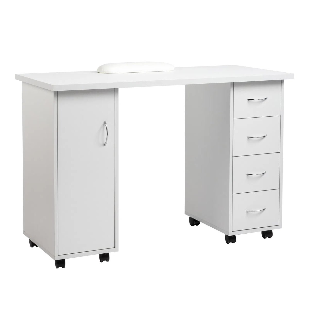 White Manicure Nail Table with Wrist Rest and Drawers – image 8