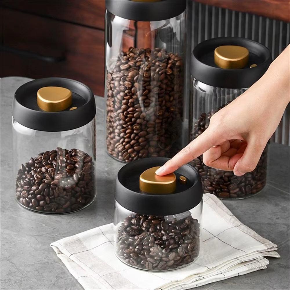 Coffee Canister - Airtight Glass Vacuum-Seal Bean Storage Jar – image 6