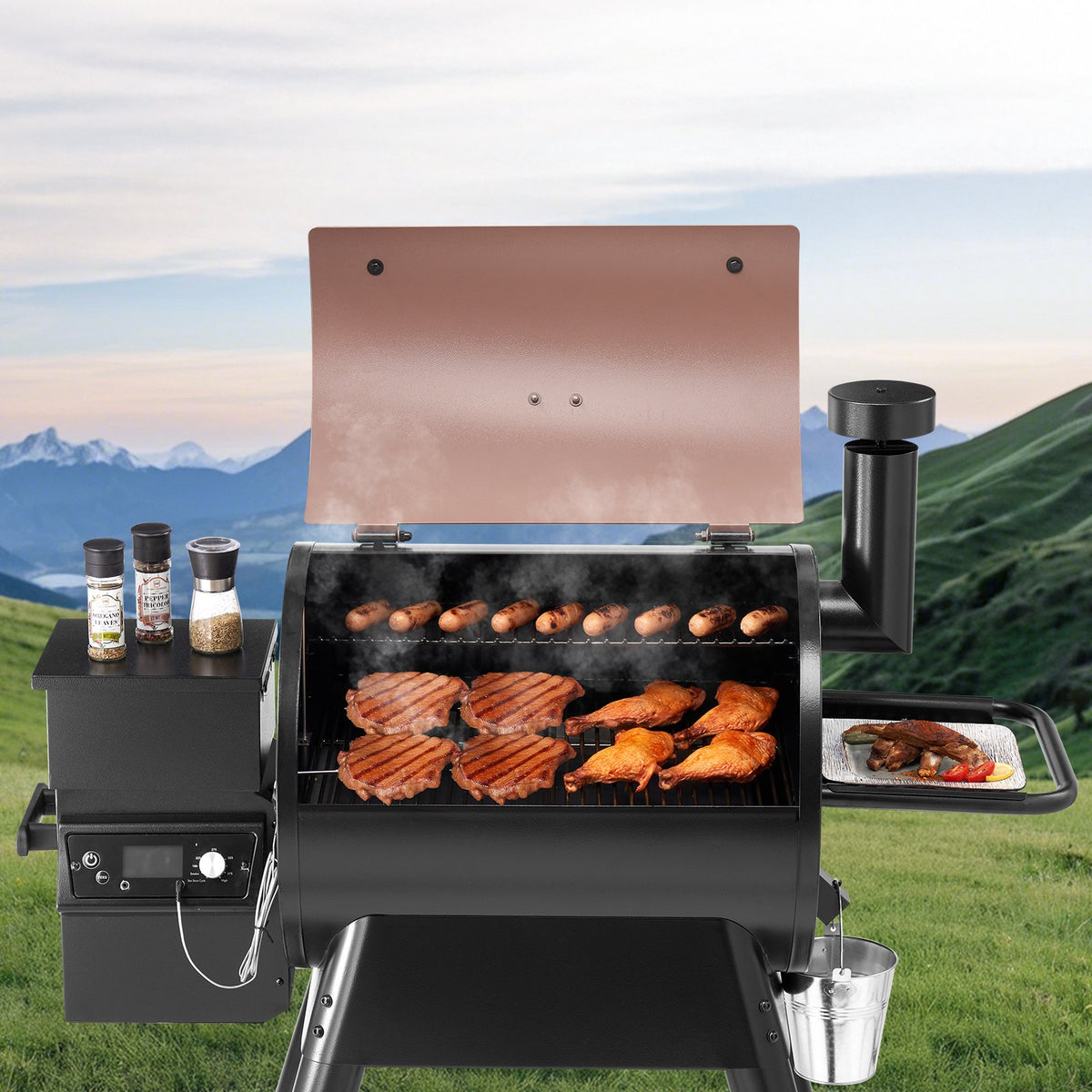 Wood Pellet Grill Smoker 575 Sq In with Digital Temperature Control – image 1