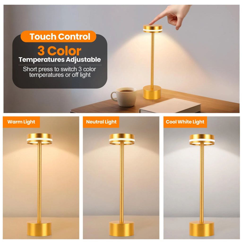 Cordless Table Lamp, Rechargeable 5000mAh LED Touch Lamp – image 6