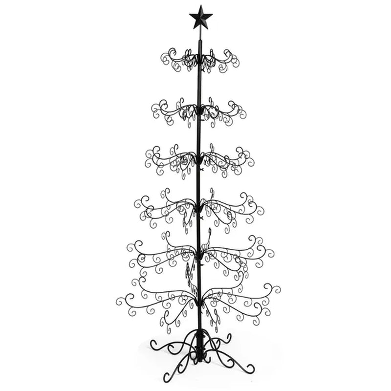 6 Ft Wrought Iron Christmas Tree Ornament Display Stand Black – image 2