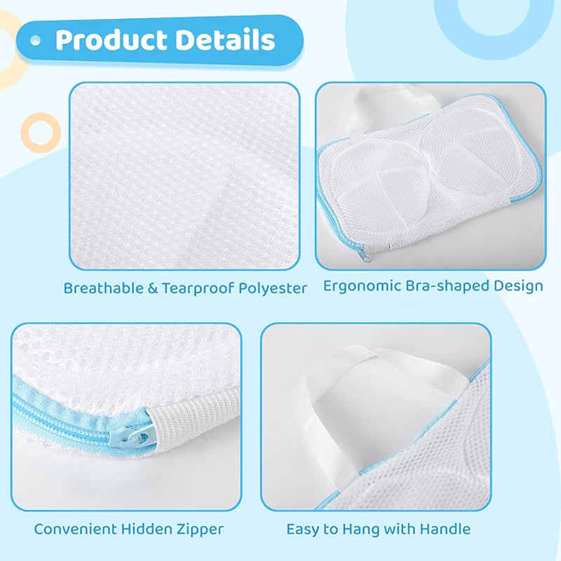 Bra Washing Bags 3 Pcs – Mesh Laundry Bags with Zippers and Handles – image 3