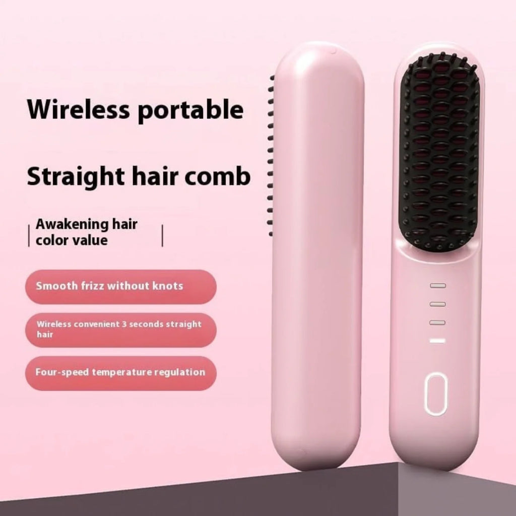 Cordless Hair Straightener Brush, 2-in-1 Curl and Straighten – image 2
