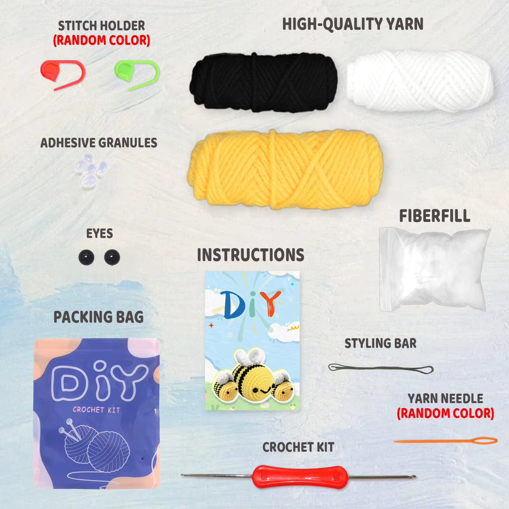 Bee Crochet Kit - Beginner Kit with Hook and Instructions – image 3