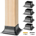 4x4 Post Base 4 Pack, Heavy Duty Powder-Coated Steel Post Brackets