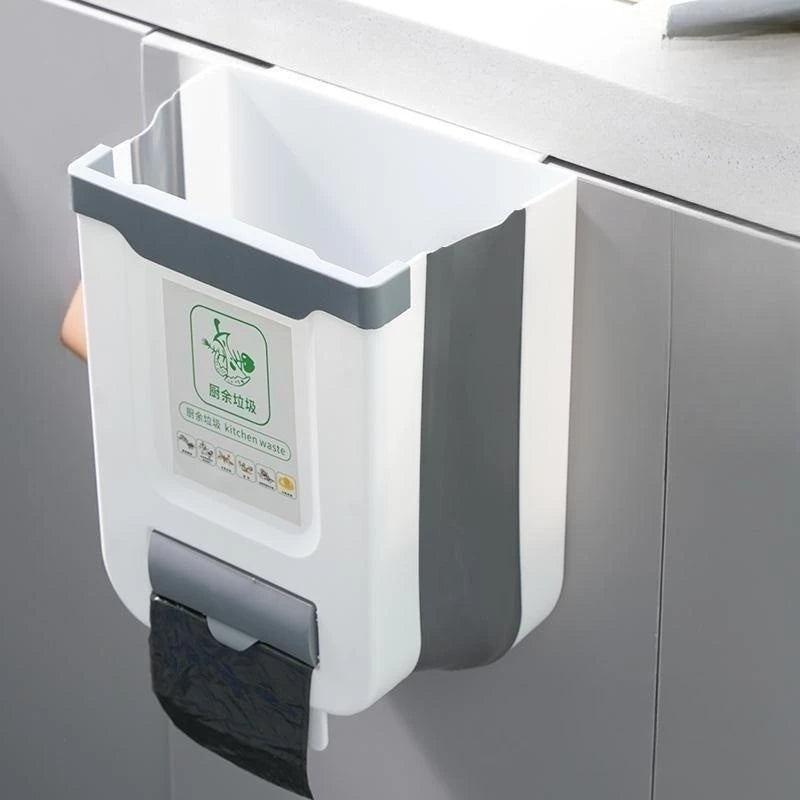 Collapsible Hanging Trash Can – Cabinet Door Kitchen Bin