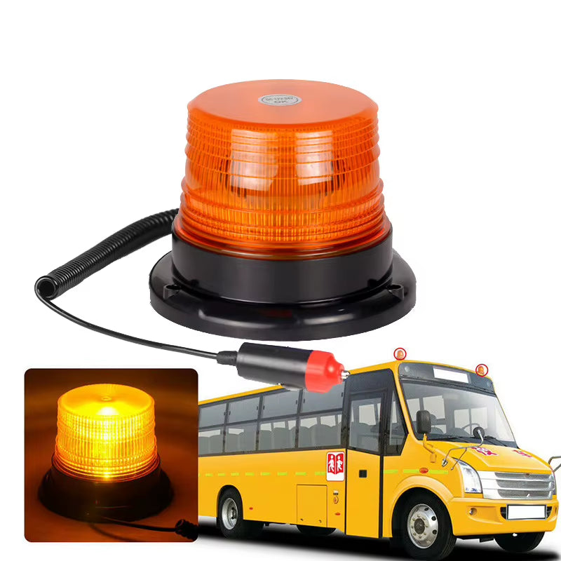 Trucking Amber Magnetic Strobe Beacon Light, 12V/24V Roof Warning – image 3