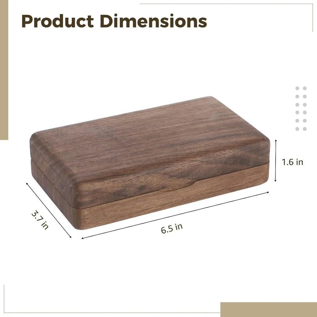 Travel Jewelry Box, Small Walnut Wood Organizer with Velvet Lining – image 3