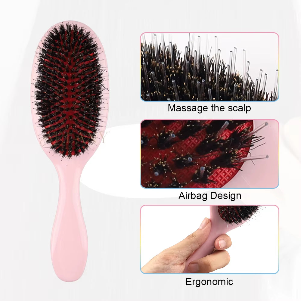 Boar Bristle Massage Hair Brush – image 2