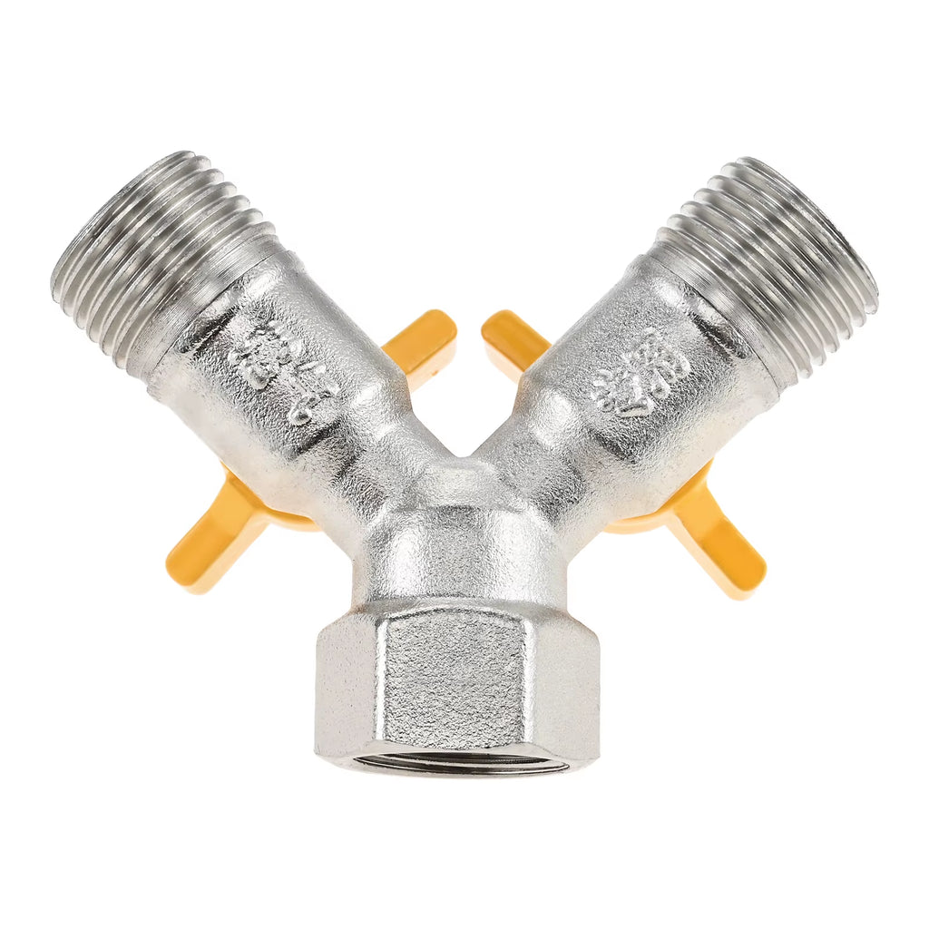 Plumbing Brass Y Splitter Valve 1/2 in Dual Shut-Off