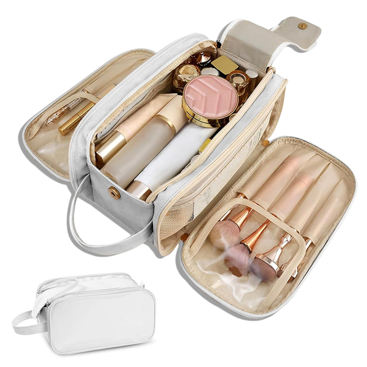 Hanging Toiletry Bag, Large Travel Organizer with Double Zipper – image 4