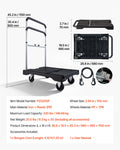 Foldable Platform Push Cart Dolly, 330 lb Flatbed Hand Truck