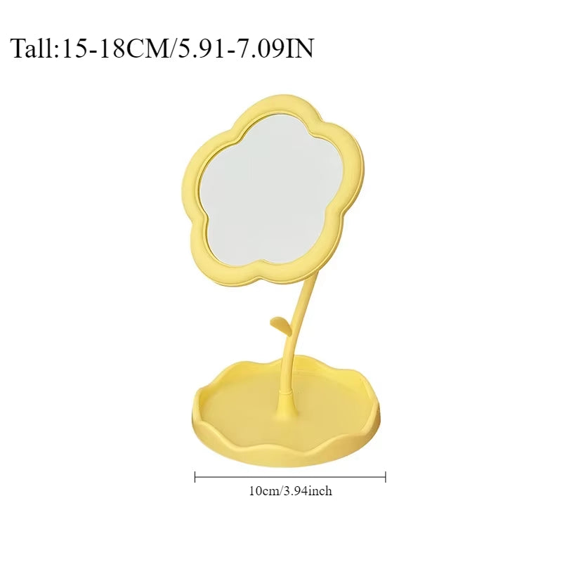 Floral round Desk Mirror - Vanity Table Makeup Mirror