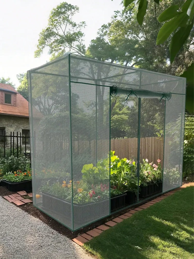 Garden Crop Cage 6.5 x 3.3 x 6 Ft Plant Cover with Zipper Door
