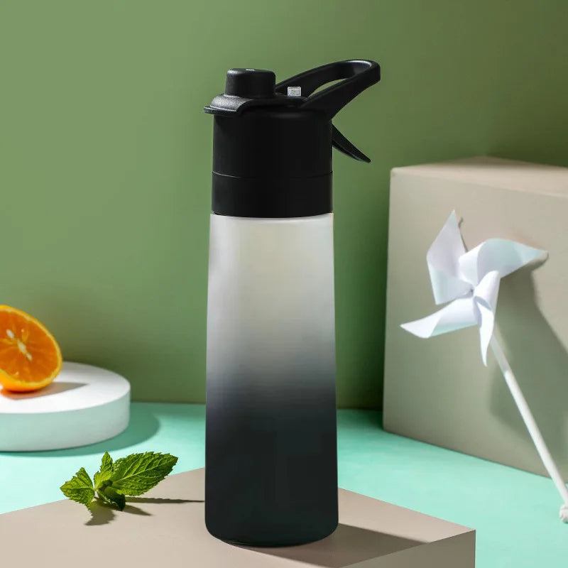 Spray Water Bottle 650ml, Misting Sports Bottle for Gym