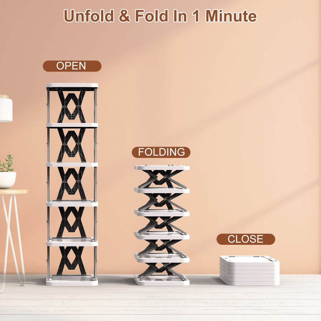 6-Tier Foldable Vertical Shoe Rack – image 9