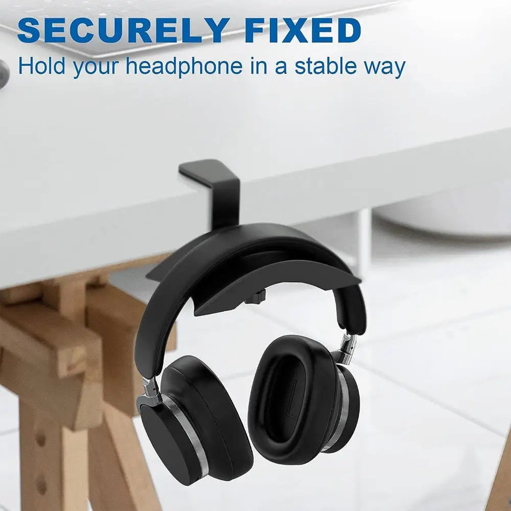 Headphone Hanger Under Desk Clamp, Metal Hook – image 3