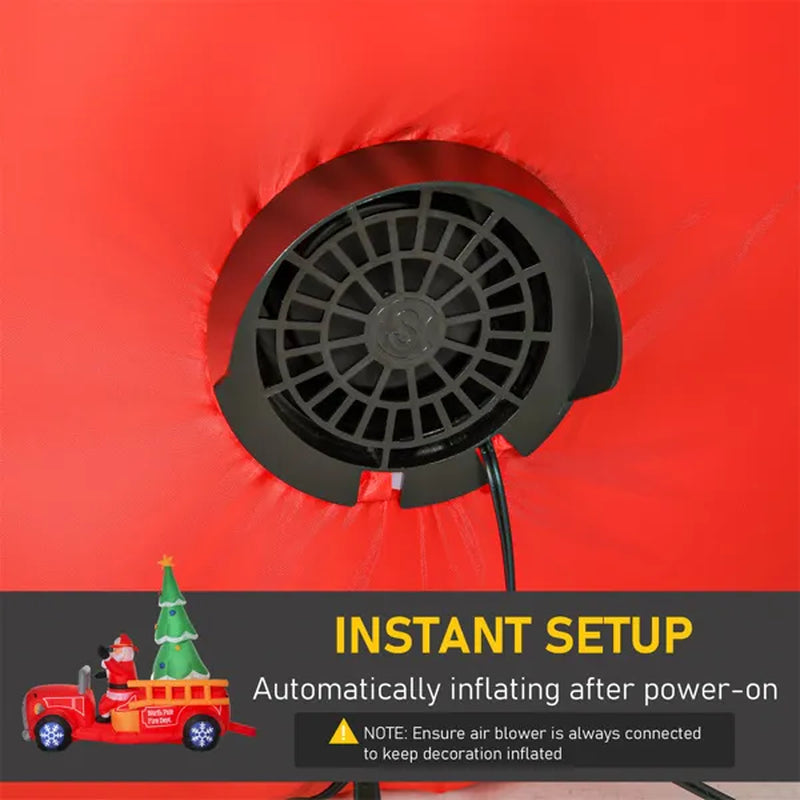 7.4 Ft Inflatable Santa Fire Truck Christmas Yard Decoration – image 9