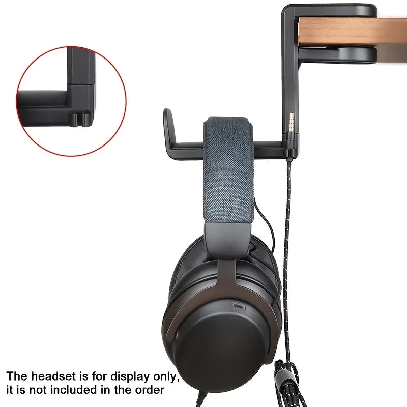 Under Desk Headphone Hanger - 360 Swivel Adhesive Headset Hook – image 4