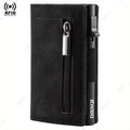 Pop-Up Card Holder Wallet, RFID Blocking Aluminum and Leather