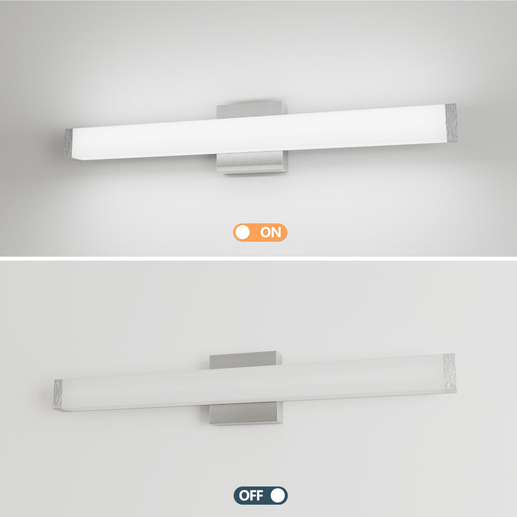 Brushed Nickel LED Vanity Light Bar 25 Inch over Mirror Fixture